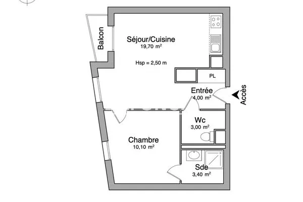 Appartement 2 pièces 40 m²