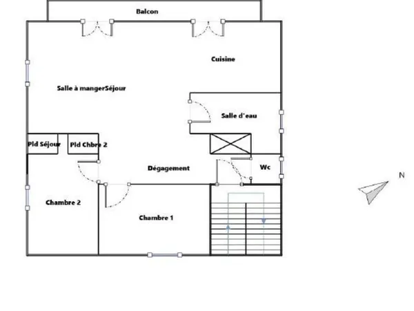 appartement type f3 dans maison de 3 etages avec terrain