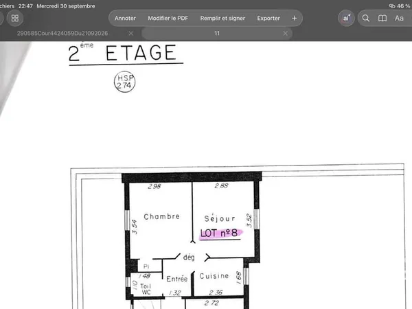 Appartement 2 pièces 26 m²