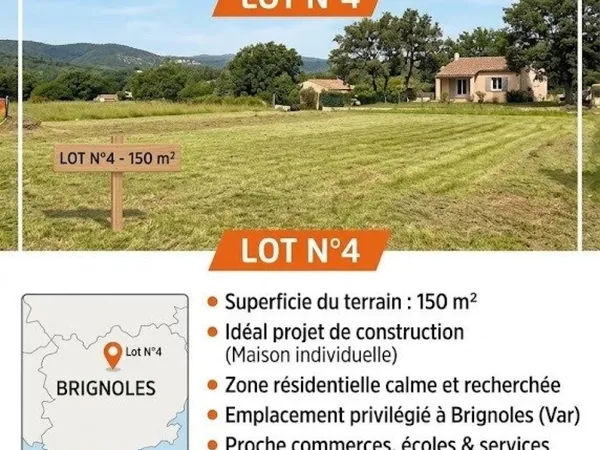 Terrain à bâtir proche de Brignoles, villas R+1