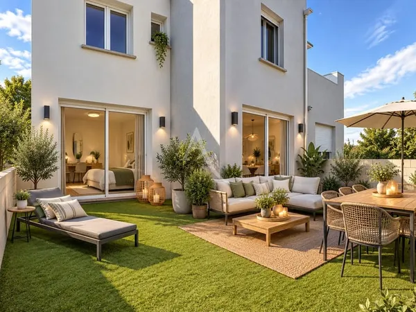 Appartement à Nanteuil les Meaux en rez-de-chaussée - F3 - 74 m2 - 2 chambres - 1 terrasse et 1 jard