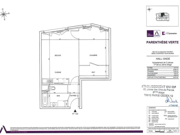 Appartement 2 pièces 51 m²