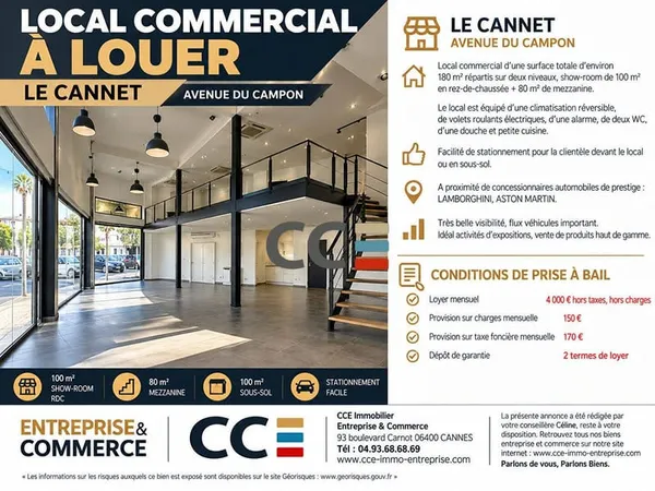 Local commercial 180 m²