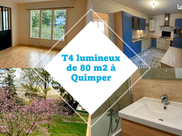 Appartement T4 nu lumineux avec balcons à Quimper