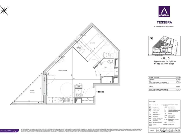 Appartement 2 pièces 41 m²