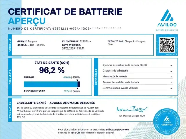 Peugeot 208 electrique 50 kwh 136ch