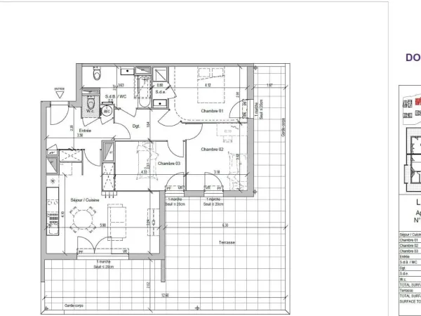 Appartement 4 pièces 79 m²