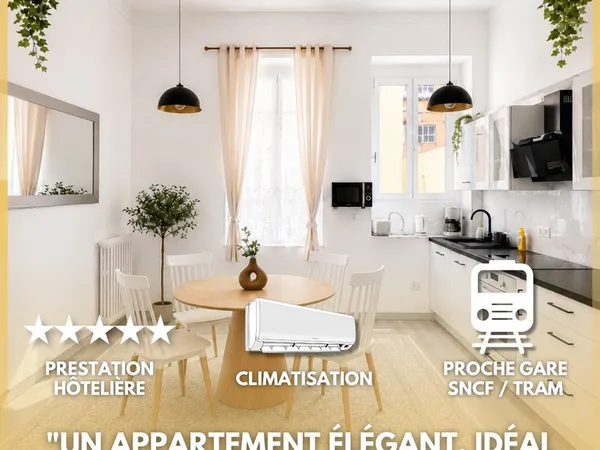 Appartement 2 chambres I Bail Mobilité (1 à 6 mois) I Coeur de Nice (Gare/Tramway)