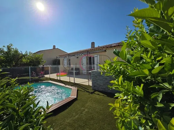 La Fare les O., villa de plain pieds 94m2 sur terrain 366m2
