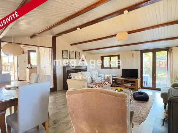 Chalet cosy 60 m2 avec grand jardin et esprit campagne à Triguères !