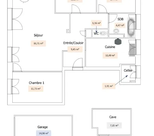 Appartement 4 pièces 90 m²