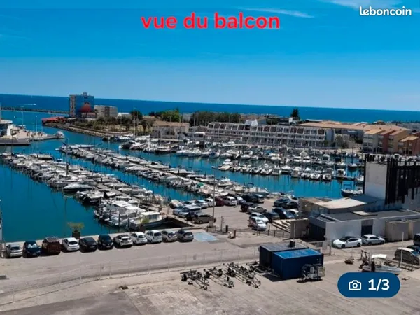 A louer studio carnon plage vue mer et port