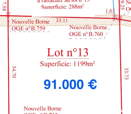 Terrain 1199 m²
