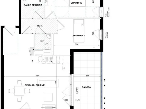 Vente Appartement 3 pièces