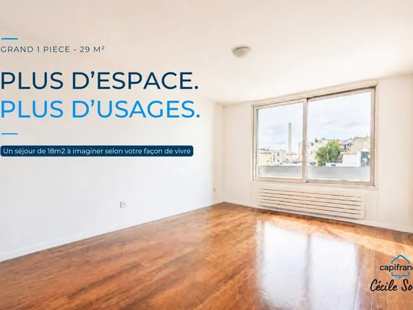 TRES GRAND 1 PIÈCE AU DERNIER ÉTAGE D'UN IMMEUBLE CONTEMPORAIN