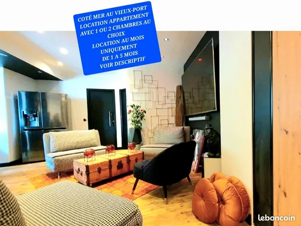 Marseille Location au mois 1 à 5 mois appartement au Vieux-Port