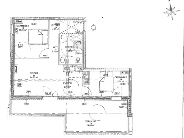 Appartement 3 pièces 54 m²