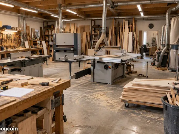 Atelier de menuiserie clé en main - Machines FELDER récentes + bail