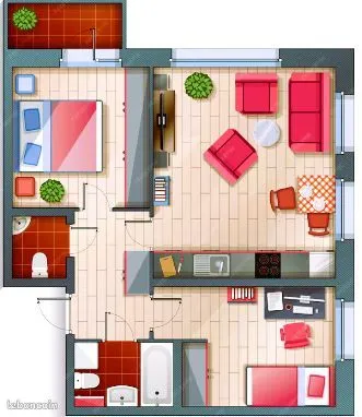 Appartement 2 pièces 42 m²