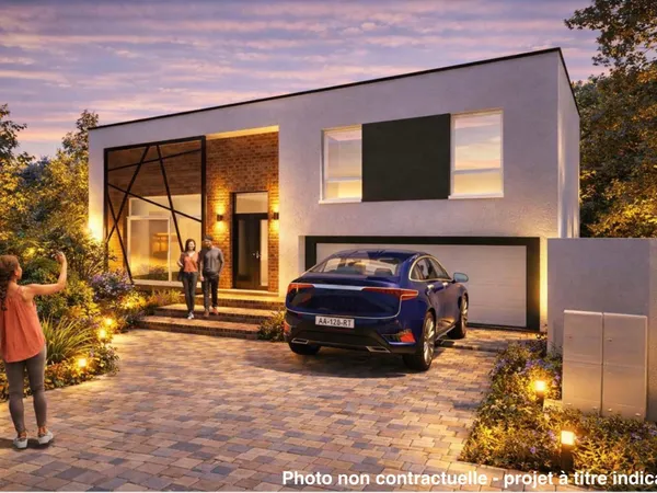 Terrain à bâtir avec projection de maison