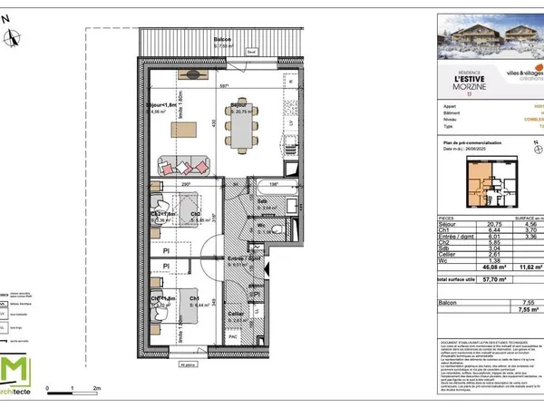 Appartement 3 pièces 47 m²
