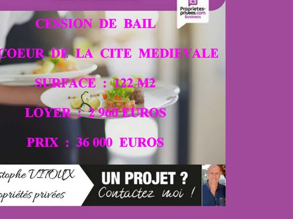 CARCASSONNE - Cession de bail , Local commercial 122 m²