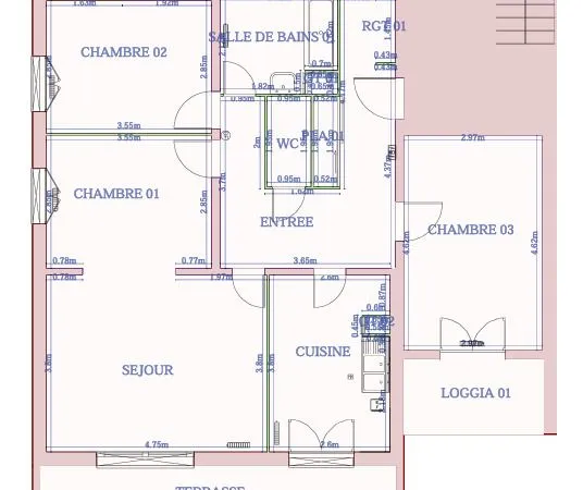 Appartement 4 pièces 95 m²