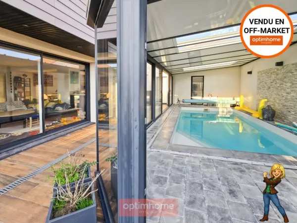 MAISON CONTEMPORAINE 165 m² 4 CH PISCINE CHAUFFEE DOUBLE GARAGE JARDIN EXPO SUD