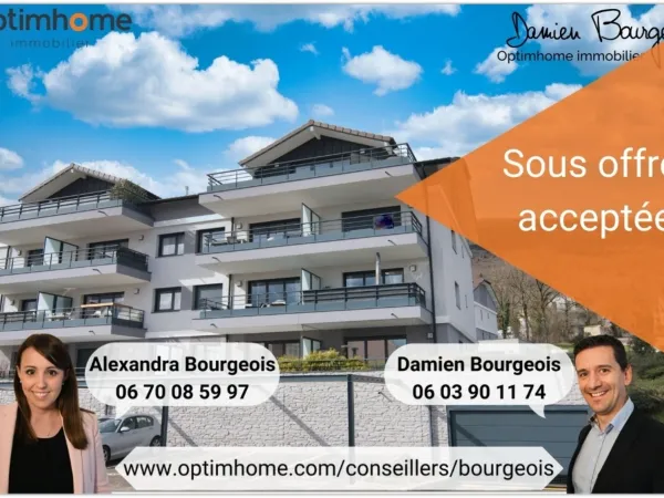 Appartement T3 récent avec terrasse, 2 places de parking intérieures, 1 cave et vue Mont-Blanc