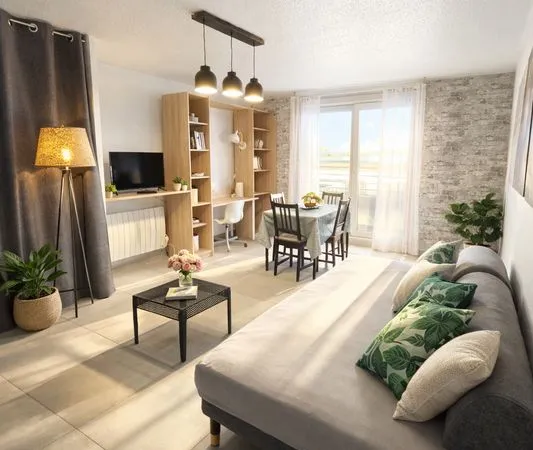 Appartement F2 terrasse et parking