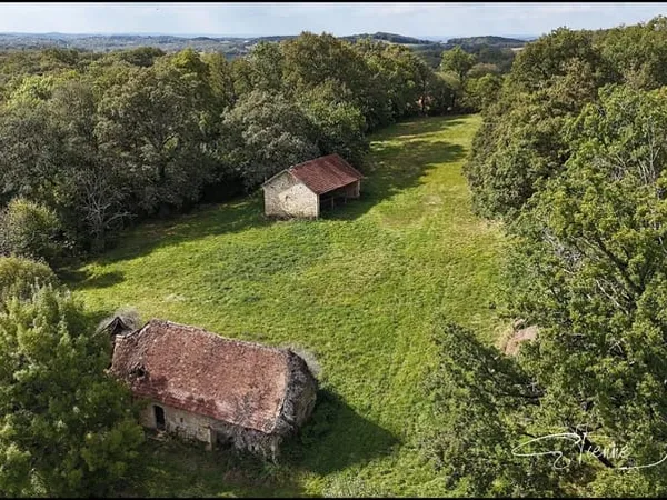 Ensemble immobilier en pierre à rénover, sans voisins, 3 hecta