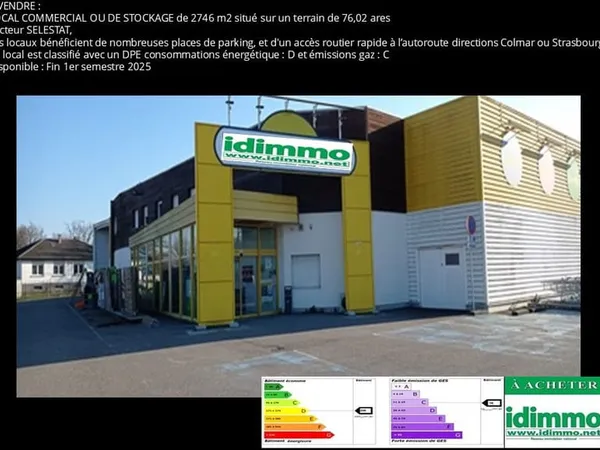 Local Commercial, surface de 2700 m2, situé sur la commune d