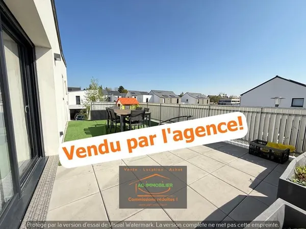 Montgermont T3 de 72 m² avec terrasse privative de 33m² et 2 p