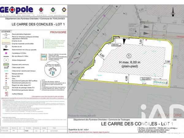 Terrain 635 m²