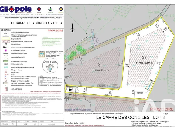Terrain 985 m²