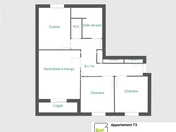 T3 avec garage et cave à vendre loué