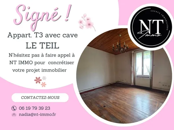 LE TEIL - APPARTEMENT T3 A RÉNOVER