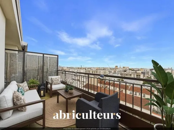 BOULOGNE BILLANCOURT - RARE - ETUDIO TRAVERSANT AVEC 2 TERRASSES AU DERNIER ETAGE, VUE DEGAGEE- 24 M