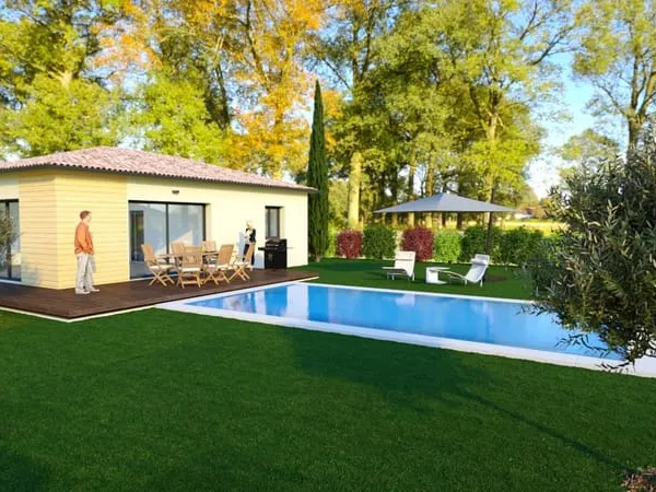 Projet de construction maison 90 m2 - Terrain 703 m2 Valliguières