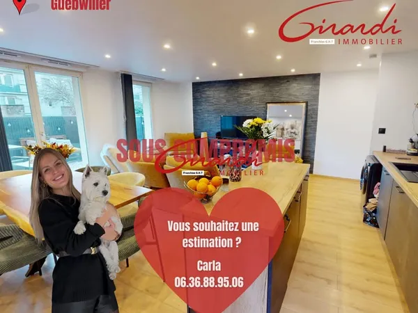GUEBWILLER - APPARTEMENT 2 PIÈCES EN REZ-DE-JARDIN AVEC GARA