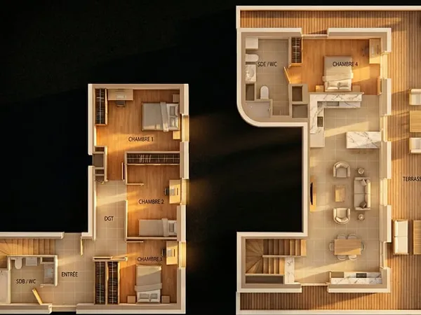 Appartement Duplex Villeurbanne 5 pièce(s) 100.81 m2 