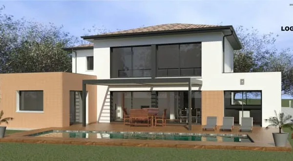 Maison neuve moderne sur terrain de 2000 m2 à Vieille Toulouse dans un lotissement standing 