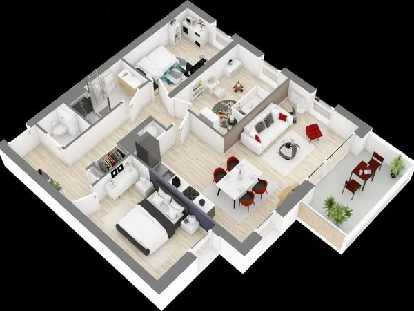 APPARTEMENT 3 PIECES AVEC BALCON - EN BORD DE LOIRE 