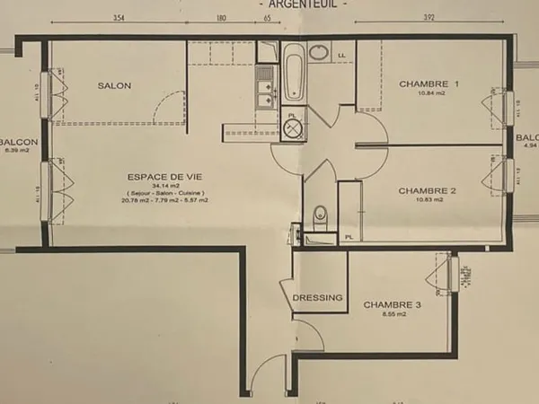 Appartement Argenteuil 4 pièce(s)