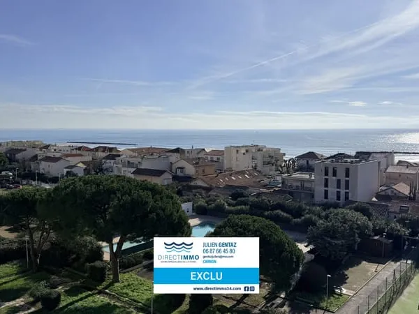 CARNON-PLAGE DERNIER ETAGE GRAND STUDIO AVEC TERRASSE VUE PA 