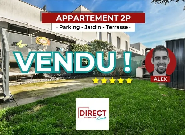 Appt 2 pièces + Jardin 40m2 + Parking Privatif + Terrasse 1 