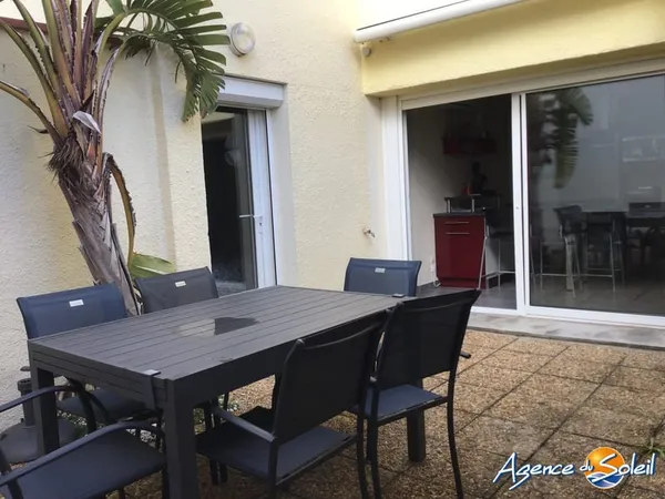 Proche plages et commreces, en rdch appart T3+ grand patio