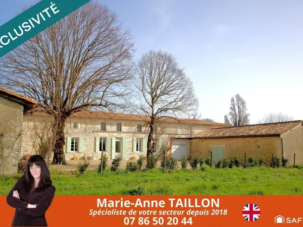 Charentaise rénovée de 3 chambres avec dépendances sur plus d'un hectare de terrain