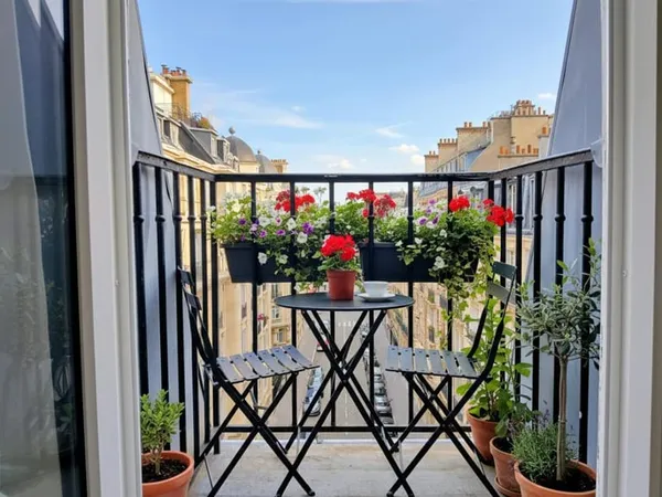 Studio en parfait état au dernier étage aux confins du 7e