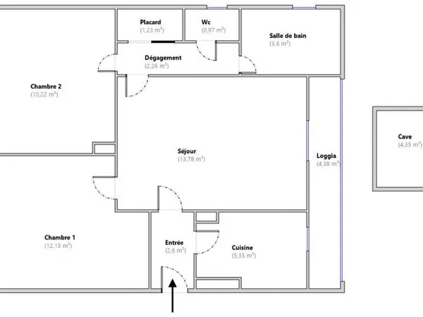 Sainte-Anne Marseille 13008 Appartement T3 52 m2 Loggi